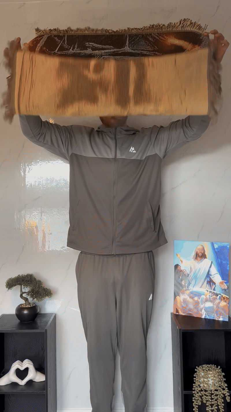 The Weight Of Redemption Woven Blanket