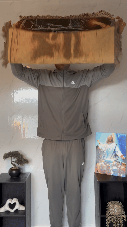 The Weight Of Redemption Woven Blanket
